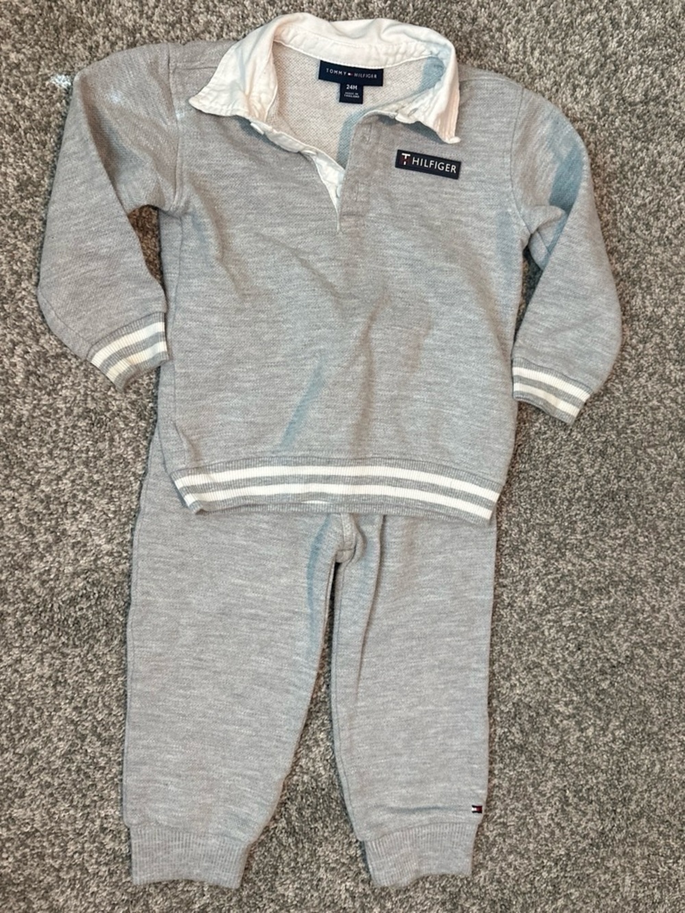 Tommy Hilfiger Light Gray Knit Two-Piece Kids Set